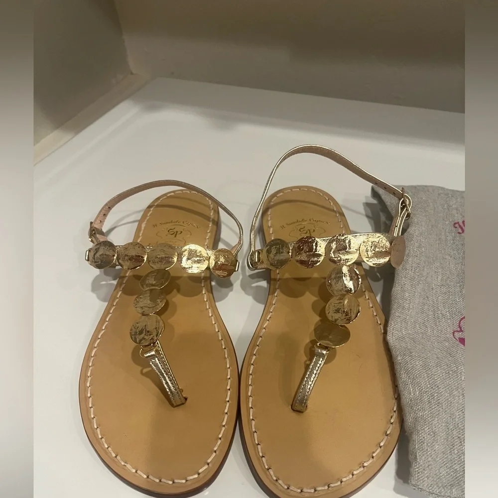 CAPRESE  sandals Gold Women's‎ made in Italy size 39